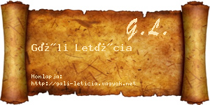 Gáli Letícia névjegykártya